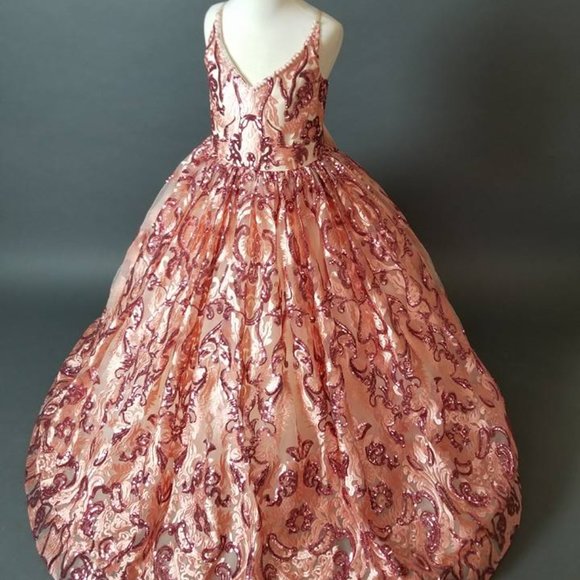 Bentley+Lace Couture Queen of Hearts Gown Size 12 (Fits 12-14) EUC STUNNING - Picture 3 of 4